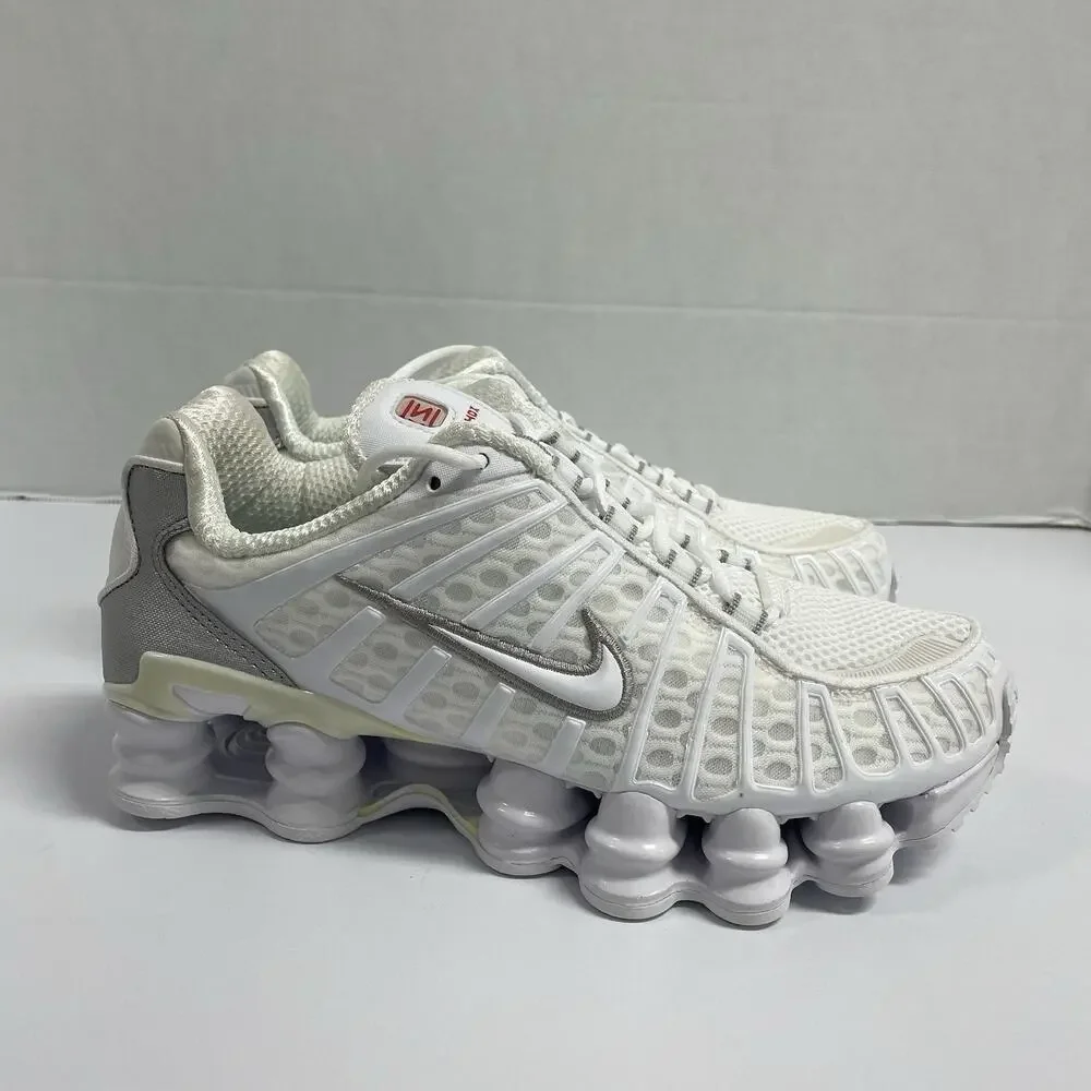 Nike Wmns Shox TL White Silver 2023 AR3566 100 Size 6.5 Women Vintage Yellowing